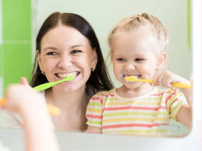 Brushing Teeth Together - Tips for Brushing Toddlers Teeth