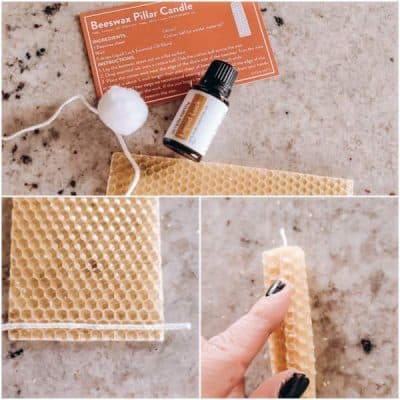 Simply Earth Essential Oil Recipe Box - Beeswax Pillar Candle (1)